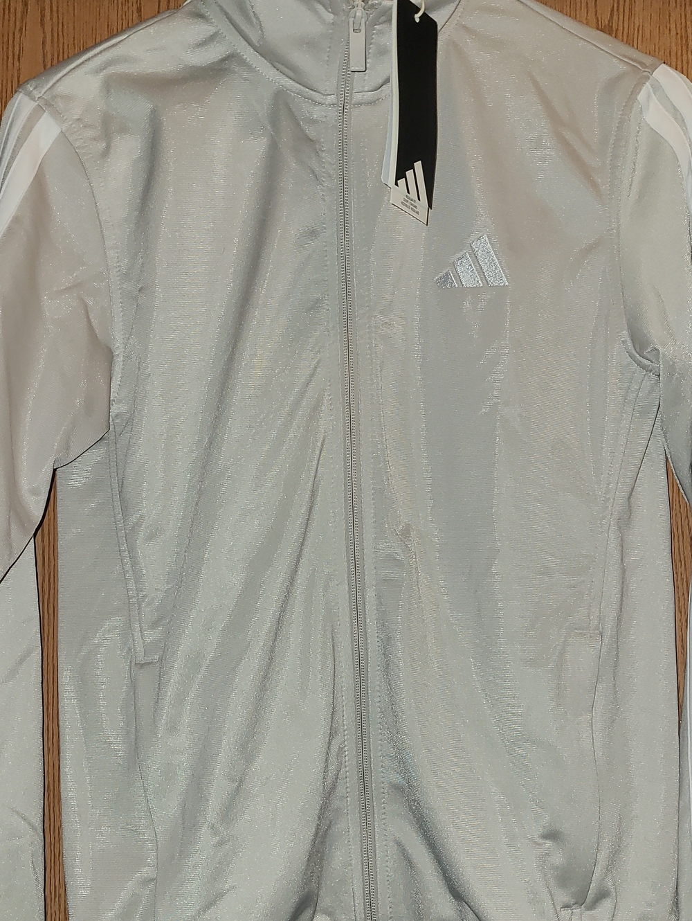 Adidas White Full-Zip Windbreaker Jacket UNISEX